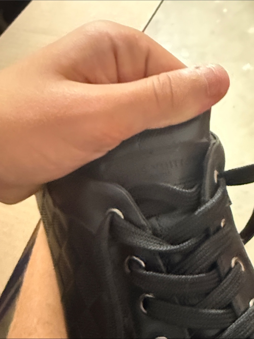 Louis Vuitton Black and White Checkerboard Lace-Up Sneaker
